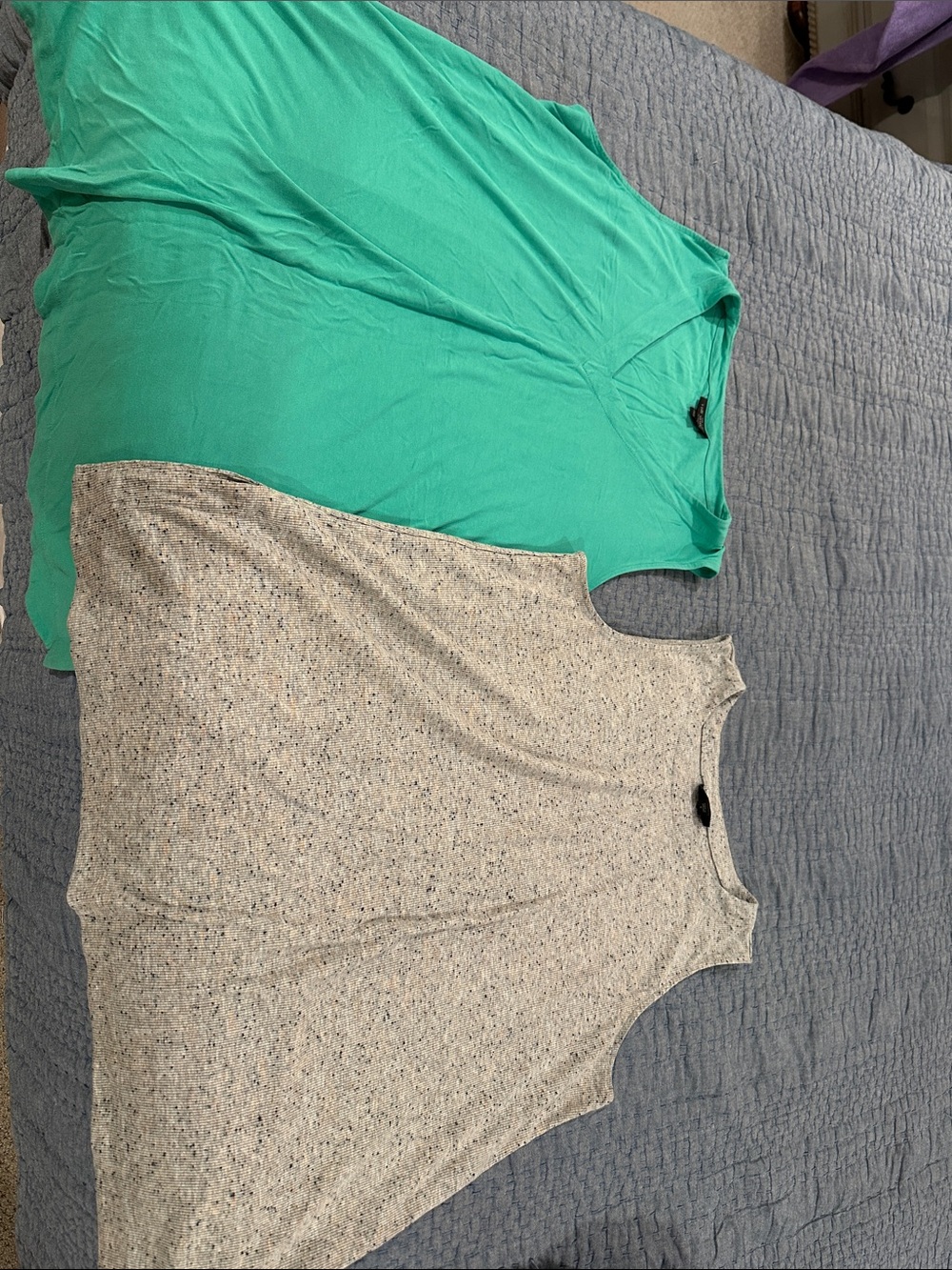 J. Jill Sleeveless Tops in Mint Green and Speckled Light Gray